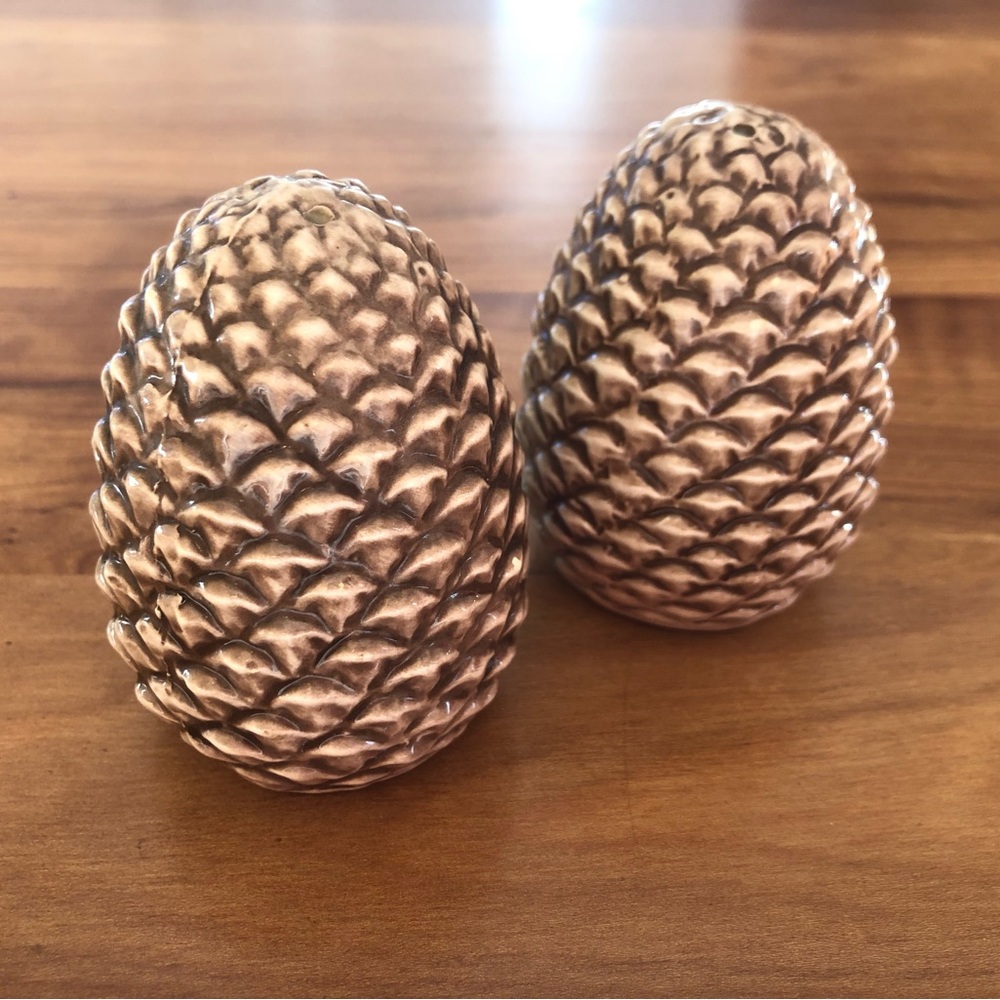 Pinecone salt and pepper set EUC